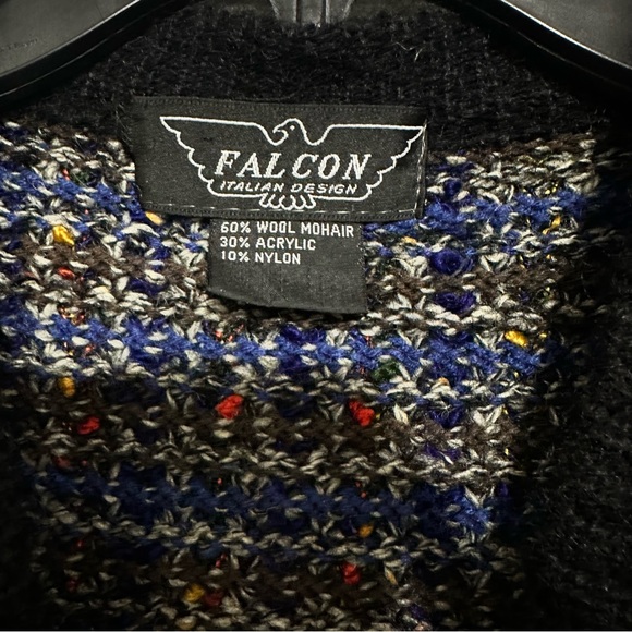 Falcon Italian Design Cropped Grandpa Sweater Size Large - Picture 4 of 6